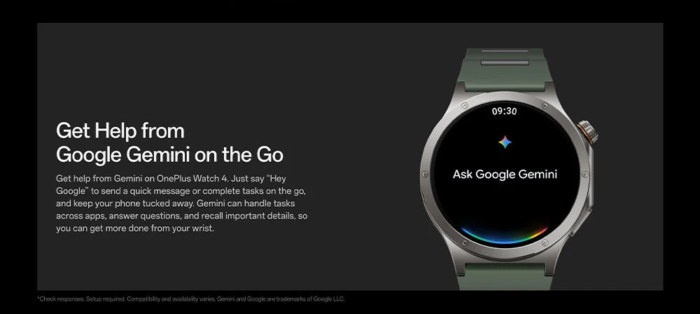 Global version OnePlus Watch 4 Smartwatch 1.5 inches Wear OS by Google Snapdragon W5 up to 16 days Google Wallet Chat with Google Gemini