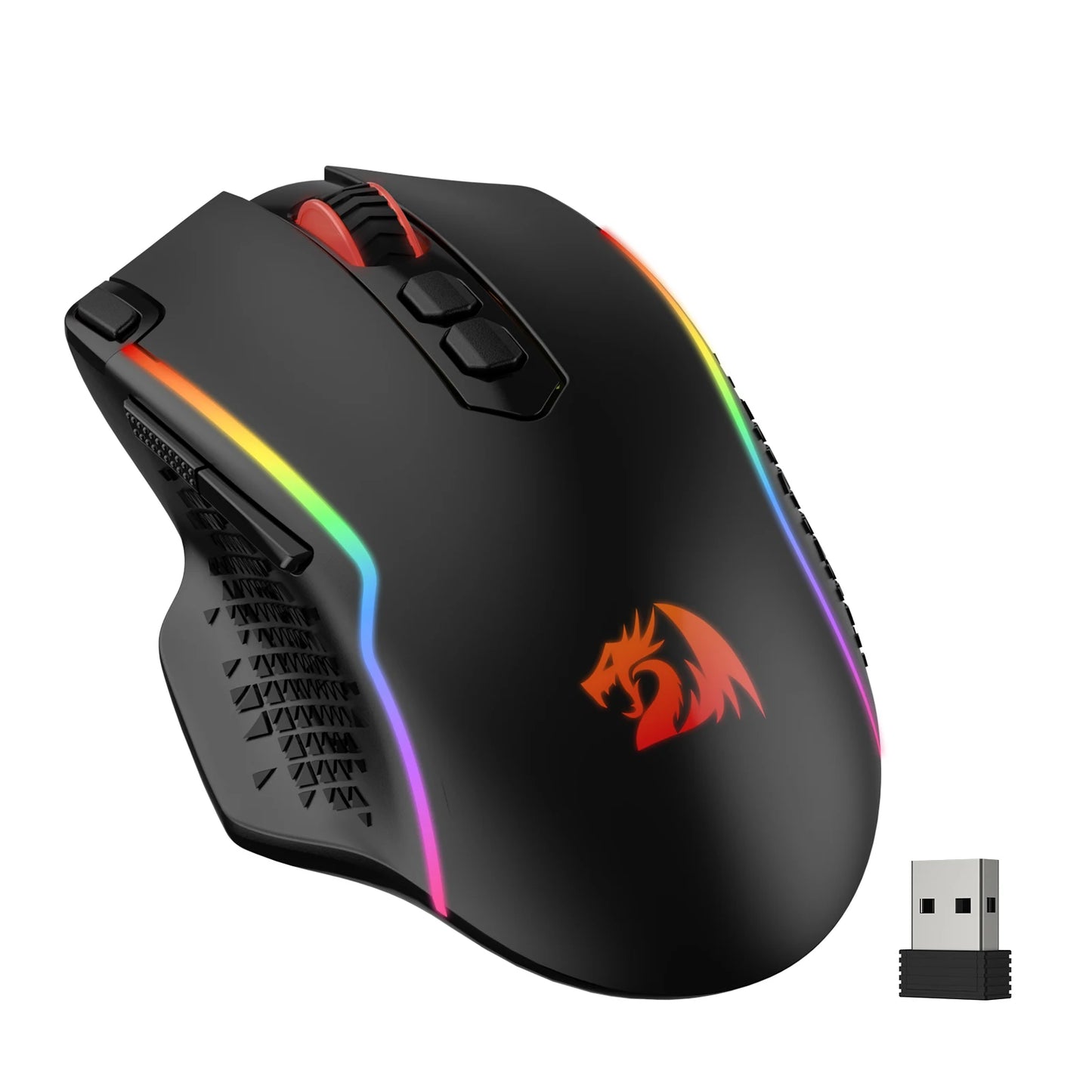Rato Gaming Sem Fios Redragon M810 Pro, 10000 DPI, Rato Gamer com Fio c/ Tecla Rapid Fire, 8 Botões Macro, Rato Preto/Branco