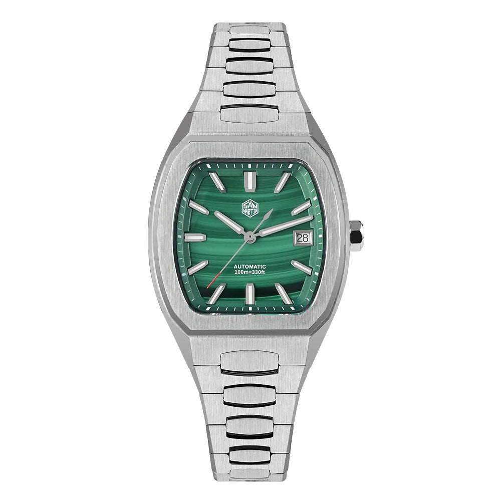 San Martin 39.5mm Tonneau Luxury Men Watch Mineral Dial Casual Sports PT5000 SW200 Automatic Mechanical Sapphire Luminous SN0145