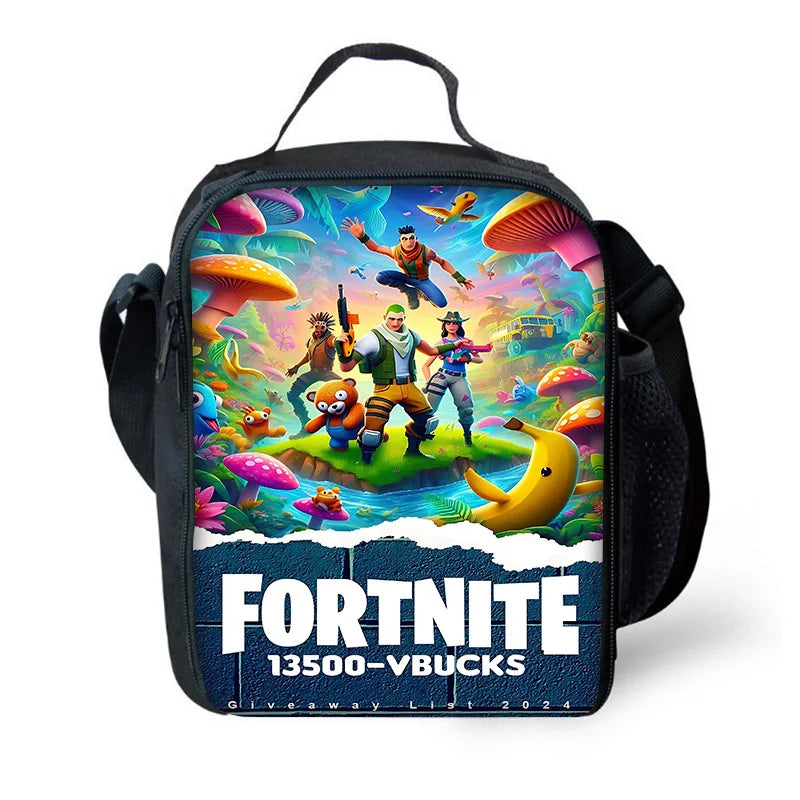 Child Insulated Large Capacity Bag for Boy Girl Student Hot Game Outdoor Picnic Resuable Thermal Cooler Lunch Box F-FortniteS