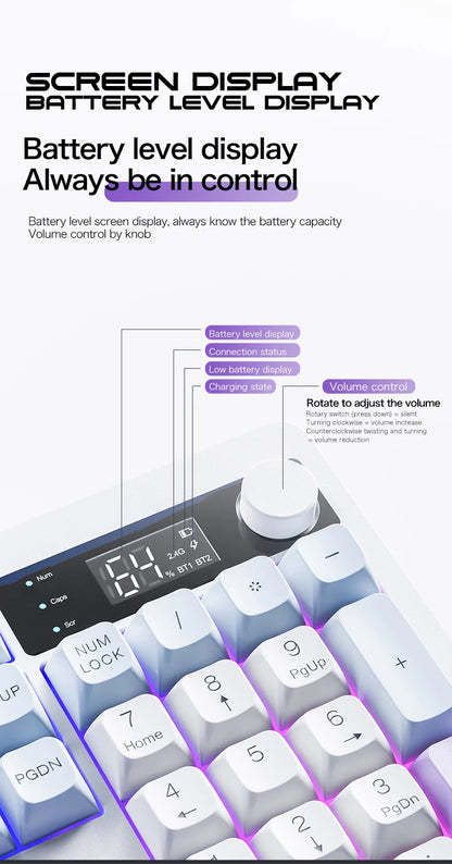 XUNFOX TK100 Wireless 2.4 Keyboard Bluetooth Dual-Mode Game Silent Office Notebook Universal Keyboard