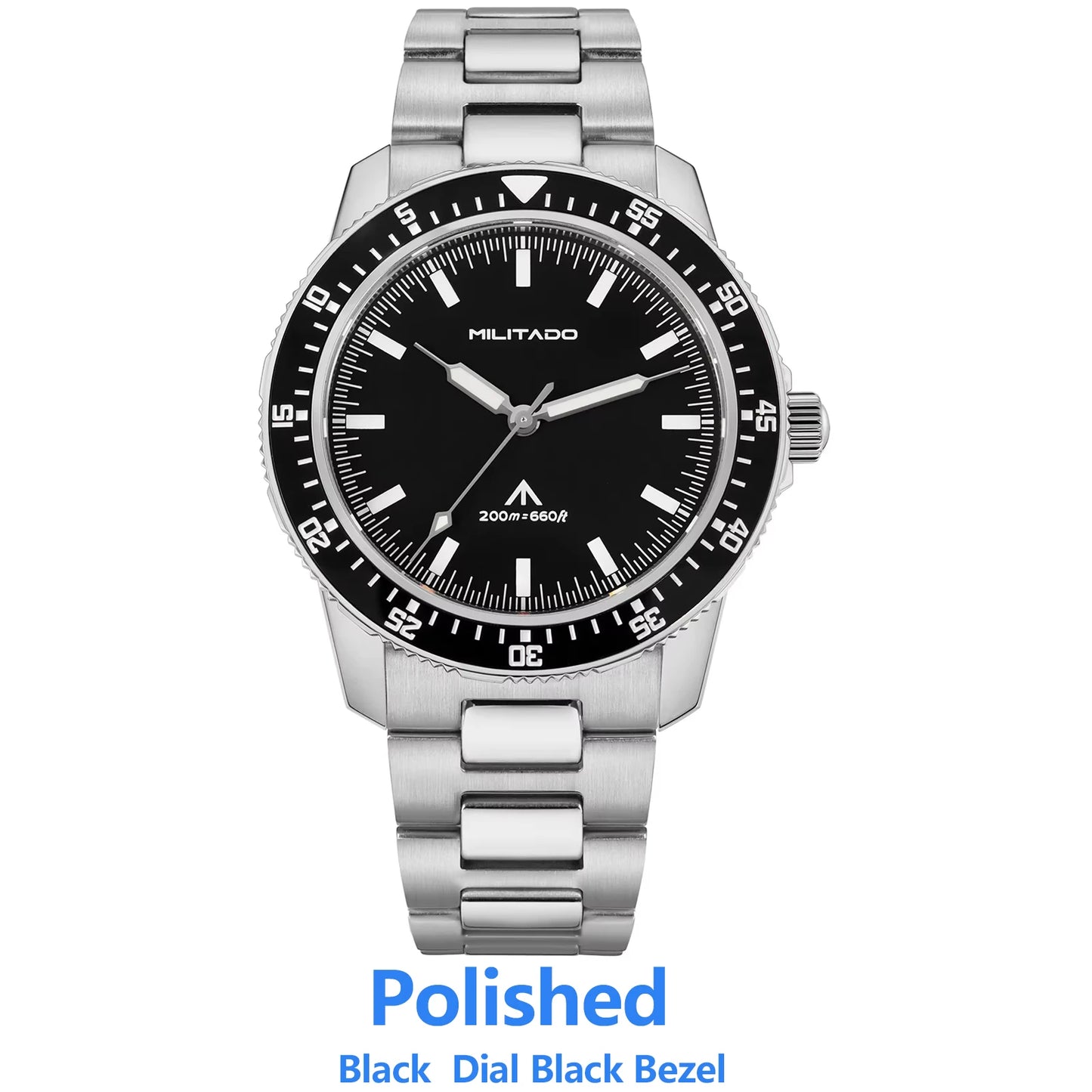 MILITADO ML25 VH31 Sweep Second Quartz Watch Men Swiss Ronda 515 Movement 200m Sapphire Crystal Ceramic Bezel 316L Steel Watches