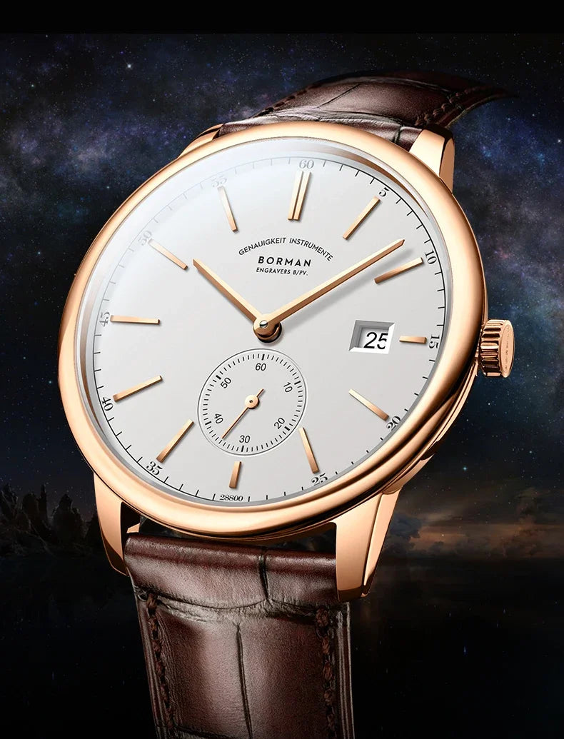 BORMAN BM3817 TOP Watch New 42 Luxury Men's Automatic Mechanical Watches Sapphire Ultra-thin 50M Waterproof Sub Dial Clocks