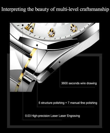 OUPINKE 3169 Japan Movement Men's Watch Classic Luxury Men's Watches Tungsten Steel Strap Man Wristwatch