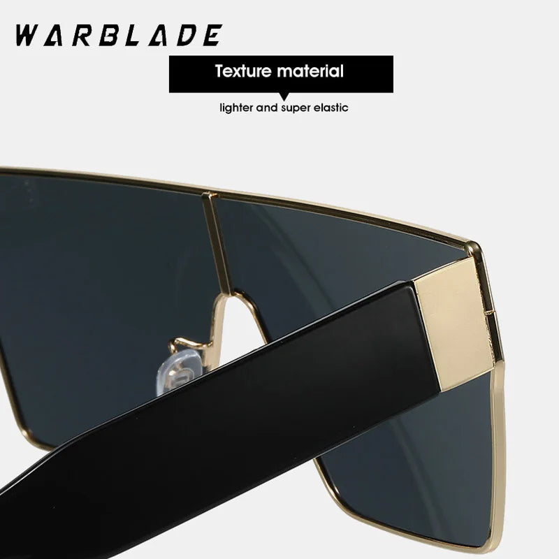 WarBLade Retro Square Sunglasses Men Women 2025 Luxury Brand Designer One Piece Decoration Sun Glasses Men Travelling Eyewear