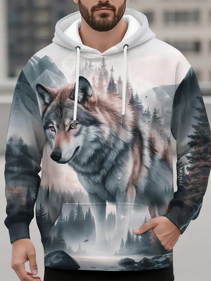 Fashion Animal Men's Hoodie Wolf 3D Print Fall Sweatshirt Hoodie Street Casual Sweatshirt Y2K Men's Oversized Unisex Clothing