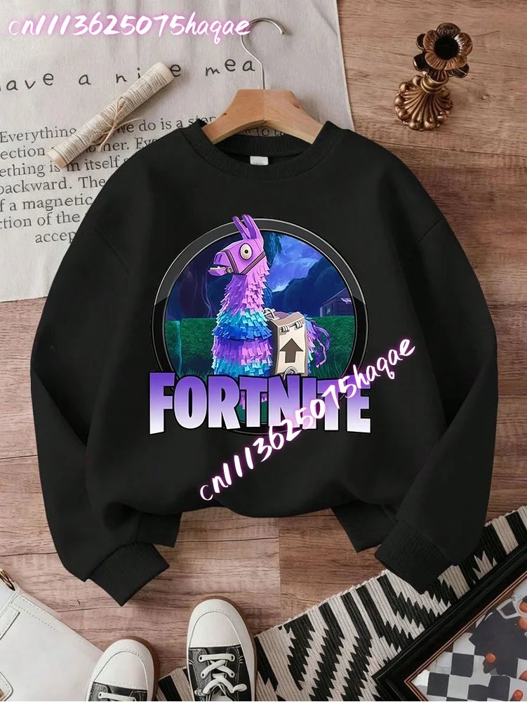 New Fortnite Kids Sweatshirts Cartoon Game Character Printed Hoodie Autumn Casual Children Tops Winter Baby Boys Clothing