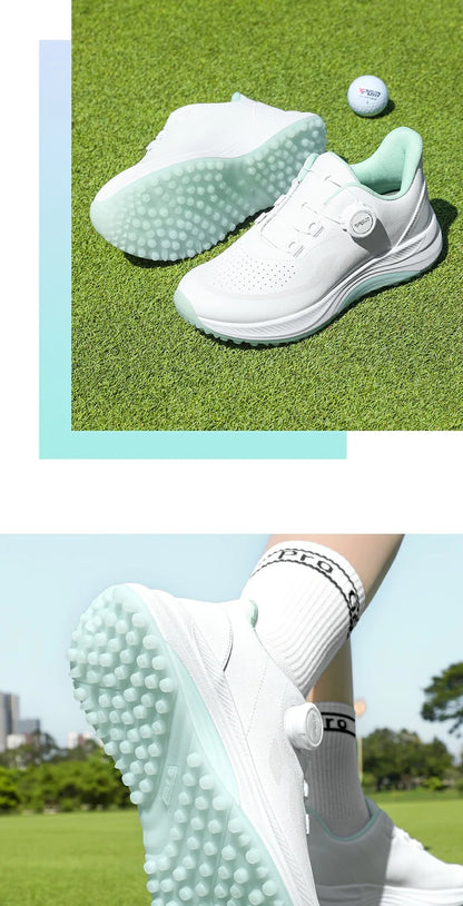 PGM ženski golfski čevlji, poletni, dihalni, z gumbi, z vezalkami, za povečanje višine, protizdrsni, korejski športni čevlji za na prostem XZ417