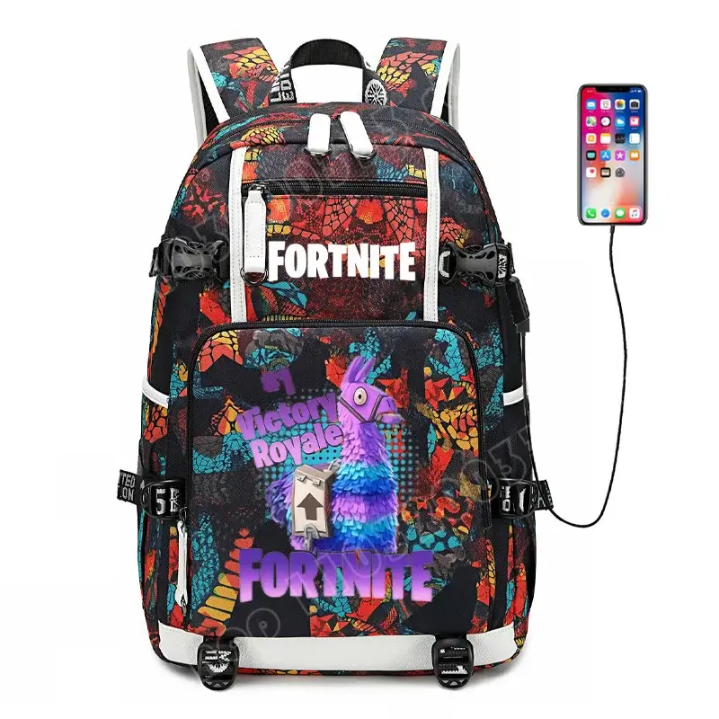 Fortnite Game Print Student Backpack Boys Girls Large Capacity School Bag Waterproof Lightweight Durable Bookbag Birthday Gift