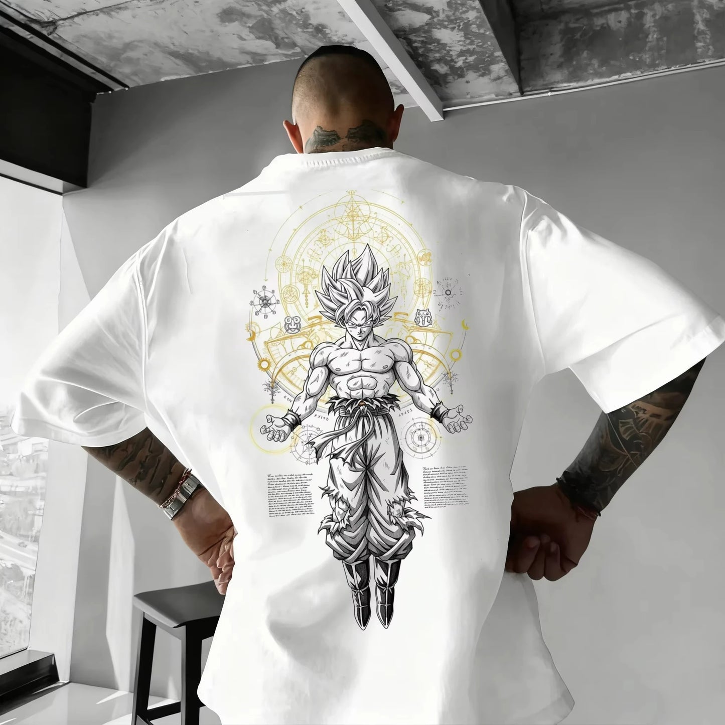 Summer 2026 Dragon Ball oversized T-shirt with power cord, Little Goku, artistic print, neutral casual Y2K