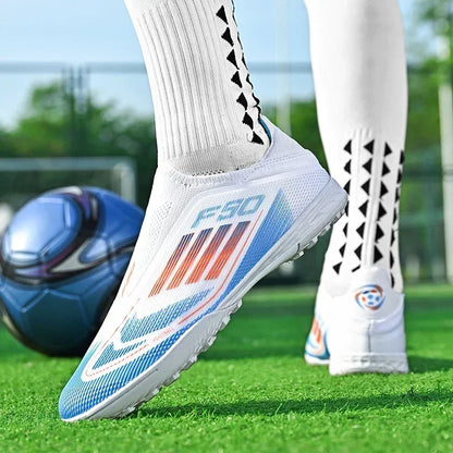 Nouvelles chaussures de football pour hommes, crampons de sport d'extérieur pour garçons et adultes, bottes de football d'entraînement respirantes, antidérapantes, à crampons longs, confortables