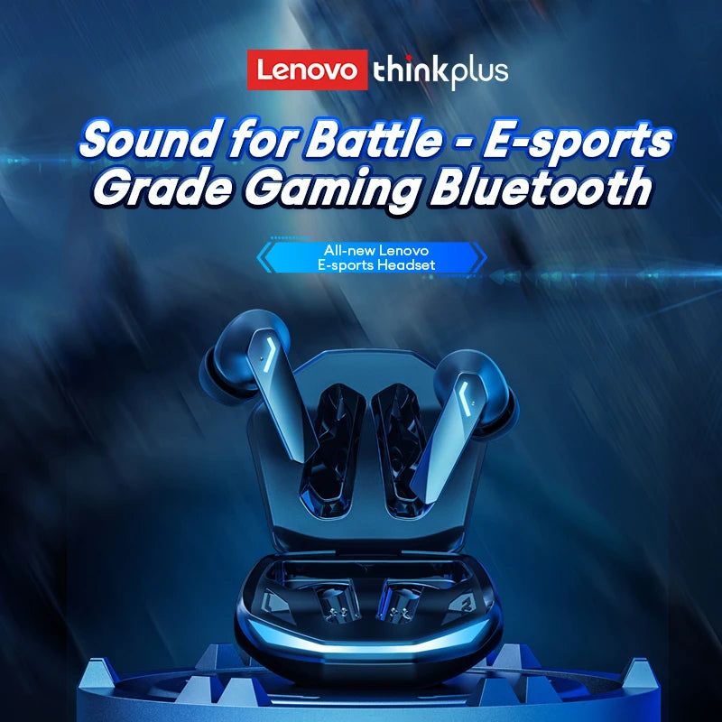 Auriculares sem fios Lenovo GM2 Pro TWS Bluetooth 5.3 – Auriculares HD com controlo tátil e microfone, auscultadores desportivos à prova de água