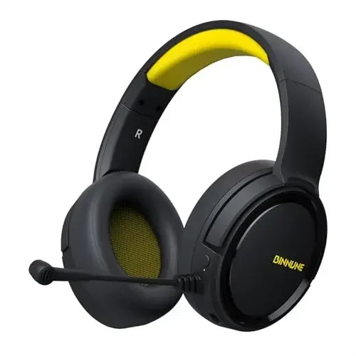 Casque de jeu sans fil BINNUNE avec micro, léger, circum-auriculaire, faible latence, Bluetooth, micro à réduction de bruit