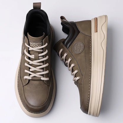 Pantofi Oxford casual pentru bărbați, din piele, cu talpă groasă, la modă, pentru exterior, fără toc, de calitate superioară, pantofi Oxford realizați manual, pentru plimbare