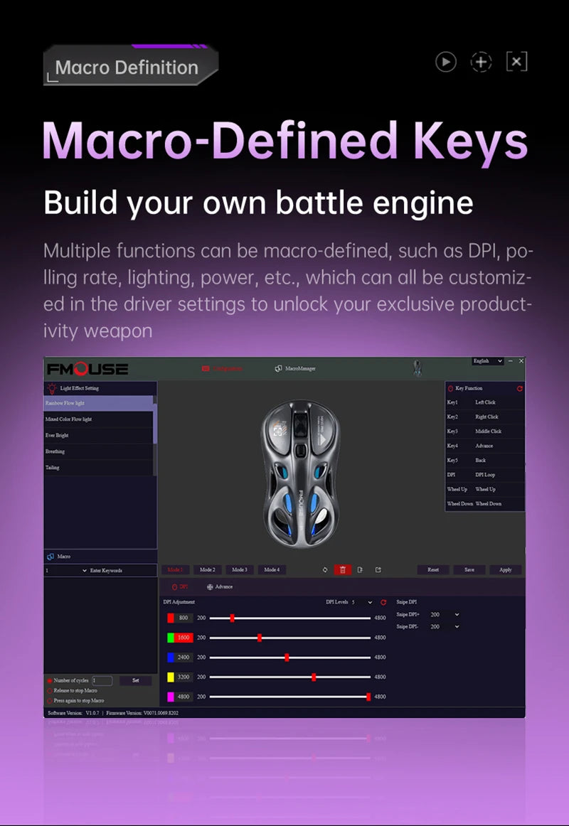 Kabellose 2.4G Tri-Mode RGB Gaming-Maus mit leichtem Hohl-Design, Chroma-Beleuchtung, kabelgebunden, Bluetooth, E-Sports-Maus-Controller