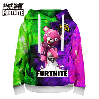 Fortnite Hoodies Pullover Sweatshirt Victory Royale 3D Hoodies Streetwear Hooded Clothes Tops for Kids Birthday Gifts