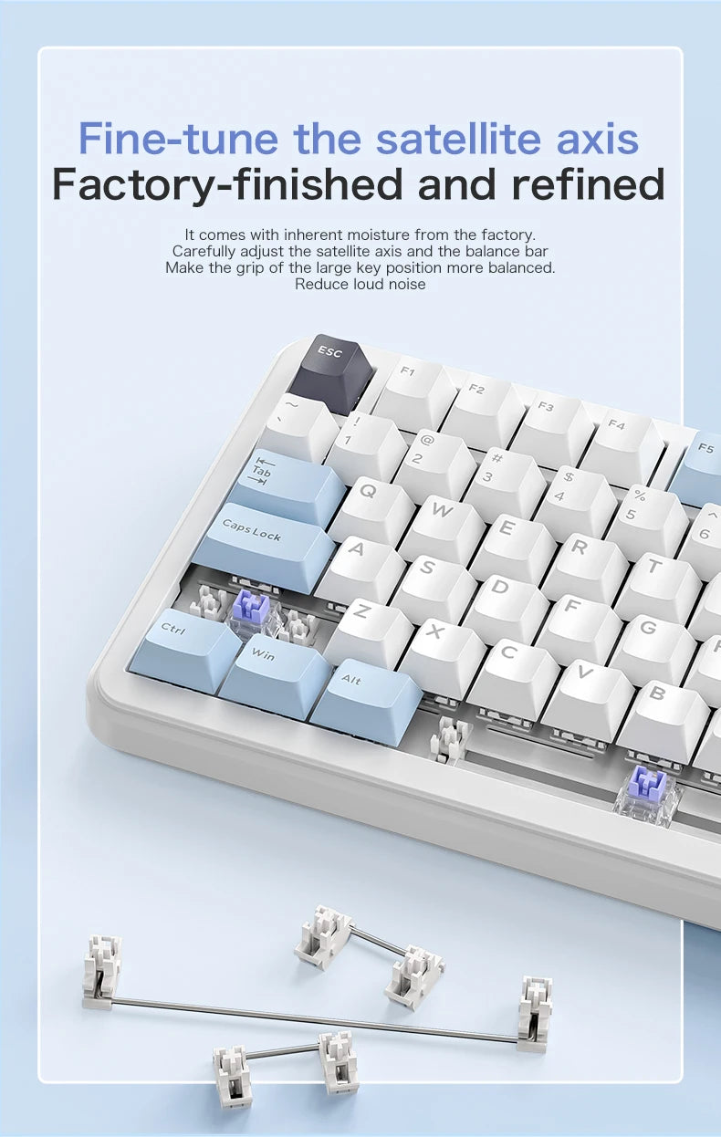 75% Hot Swap Gaming Keyboard Wireless FREEWOL F75 RGB Mechanical Keyboard with Metal Knobs AULA F75 Same Model,Tri-Mode,4000 mAh