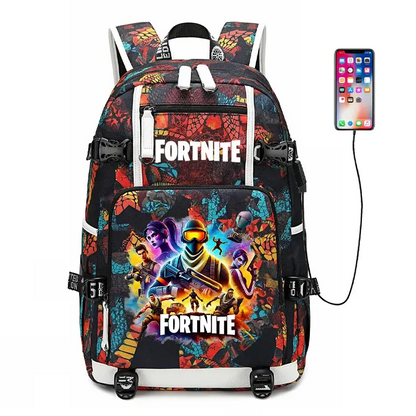 Fortnite Game Print Student Backpack Boys Girls Large Capacity School Bag Waterproof Lightweight Durable Bookbag Birthday Gift