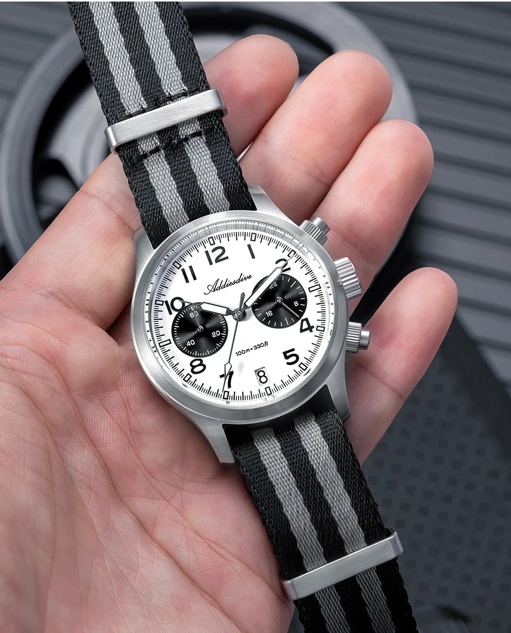 ADDIESDIVE 2025 New Panda Eye Men's Watches Retro Luxury VK64 Quartz Watch For Men Sport Chronograph 100M Waterproof Luminous
