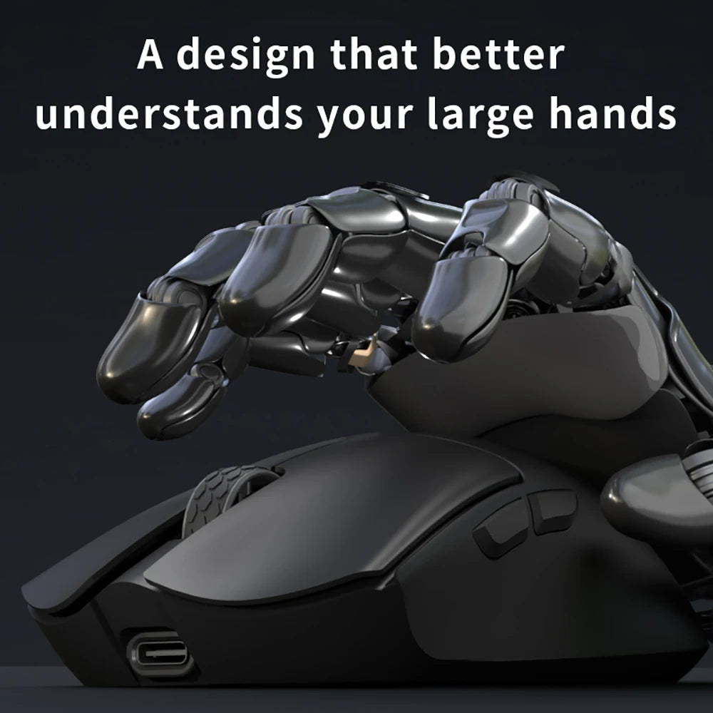 Mouse de gaming Darmoshark M3 V2 Double 8K, wireless, tri-mode, 26K DPI, senzor PAW3395, mouse macro pentru gaming, pentru mâini mari, computer, laptop și PC