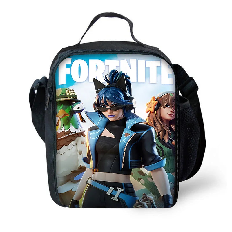Classic Game Fortnites Child Insulated Large Capacity Bag for Boy Girl Student Outdoor Picnic Resuable Thermal Cooler Lunch Box