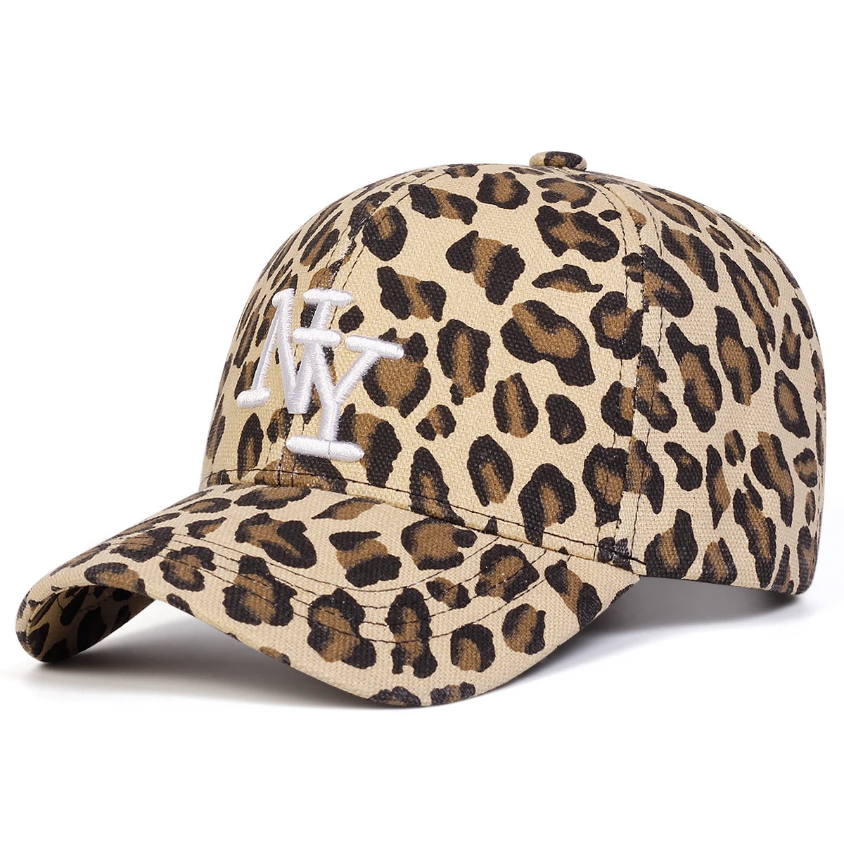 Unisex Letter Embroidery Leopard Print Baseball Caps Spring Autumn Outdoor Adjustable Casual Hats Sunscreen Hat Sports Cap