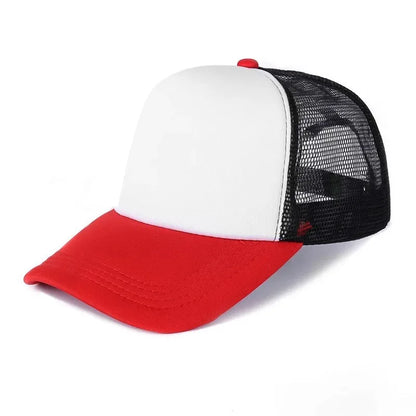 Unisex Cheaper 5 Panel Trucker Hat For Adult Summer Net Baseball Cap Men Women Blank Mesh Adjustable Sun Hat Visor