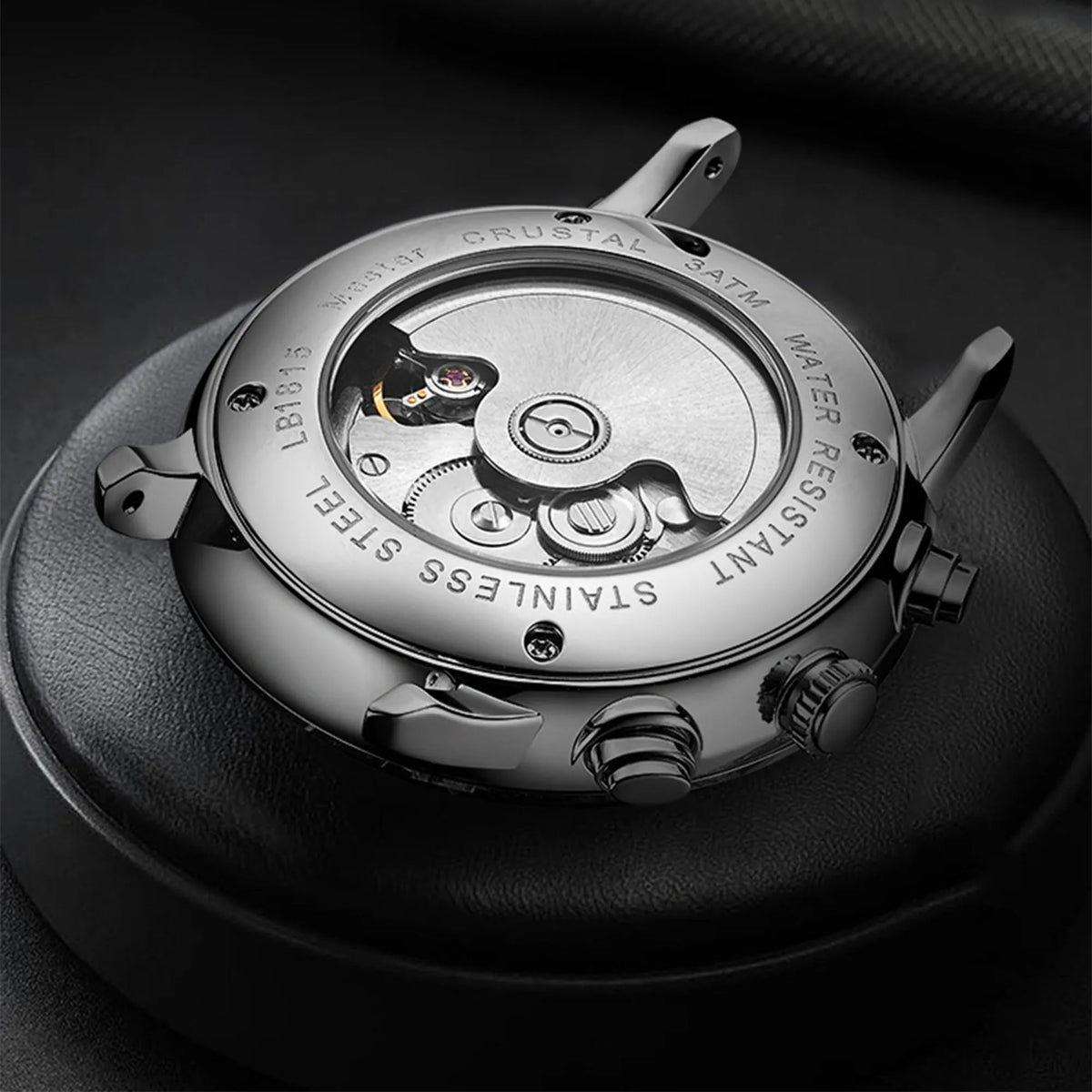 Men's Business Watch Mechanical Movement Multifunction Chronograph Stainless Steel Waterproof Automatic Calendar Sapphire