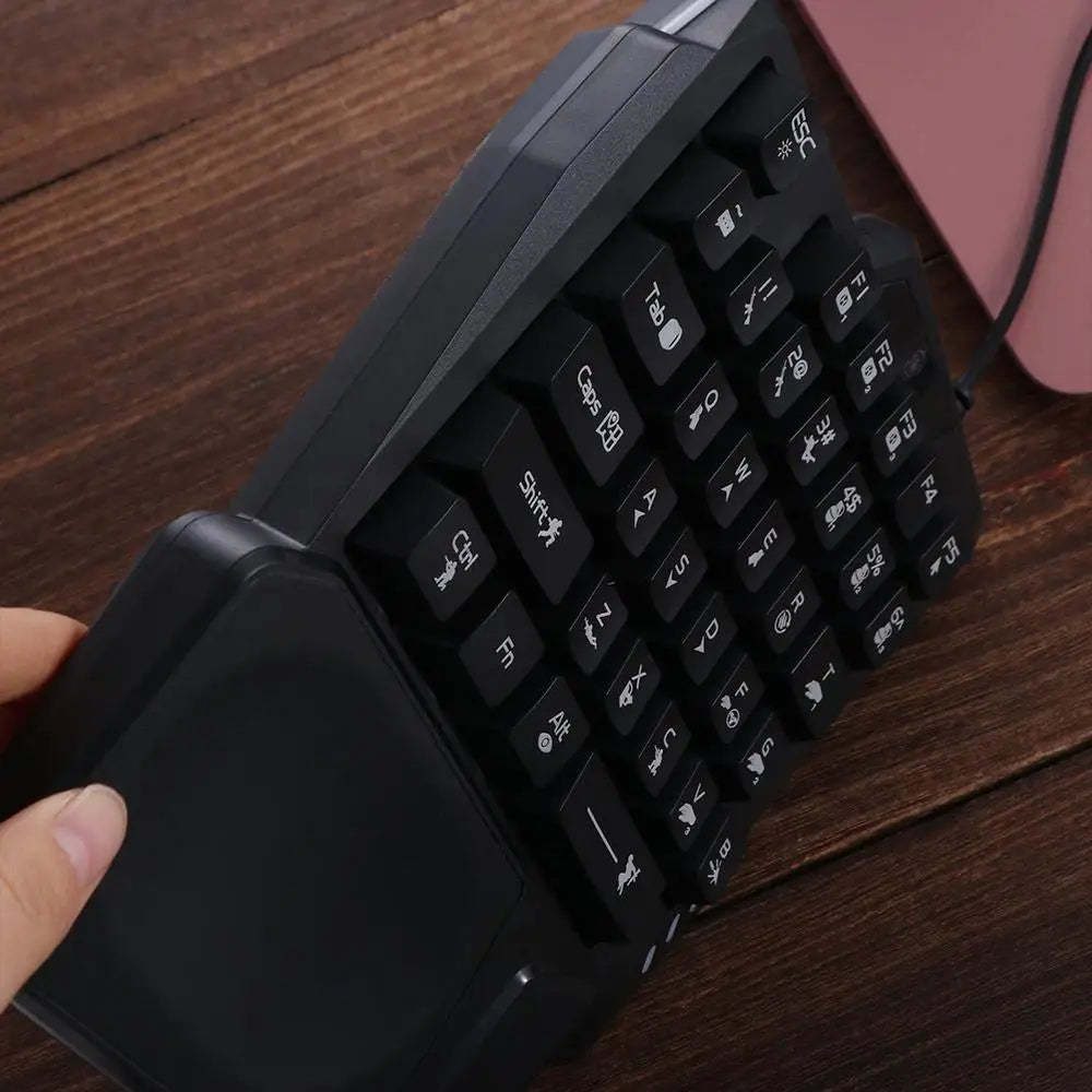USB Single Hand Keyboard Luminous Ultra-slim One Handedly Keyboard 3 Color Backlight 35 Keys Gaming Mechanical Keyboard Laptop
