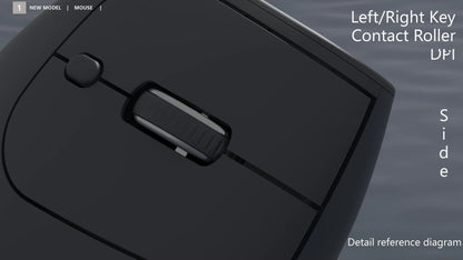 Mouse wireless ergonomic 2.4GHz BT RGB cu mod dual, pentru laptop, desktop și birou, silențios, vertical, pentru gaming
