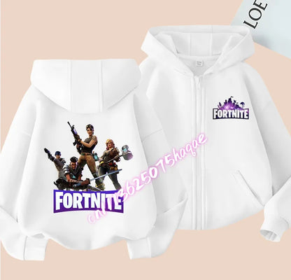 Kid Outdoor Jacket Cartoon FORTNITED Girl Boy Sweatshirt Coat High-Quality Thin Windbreaker Girl Autumn Zip Jacket Clothing Tops