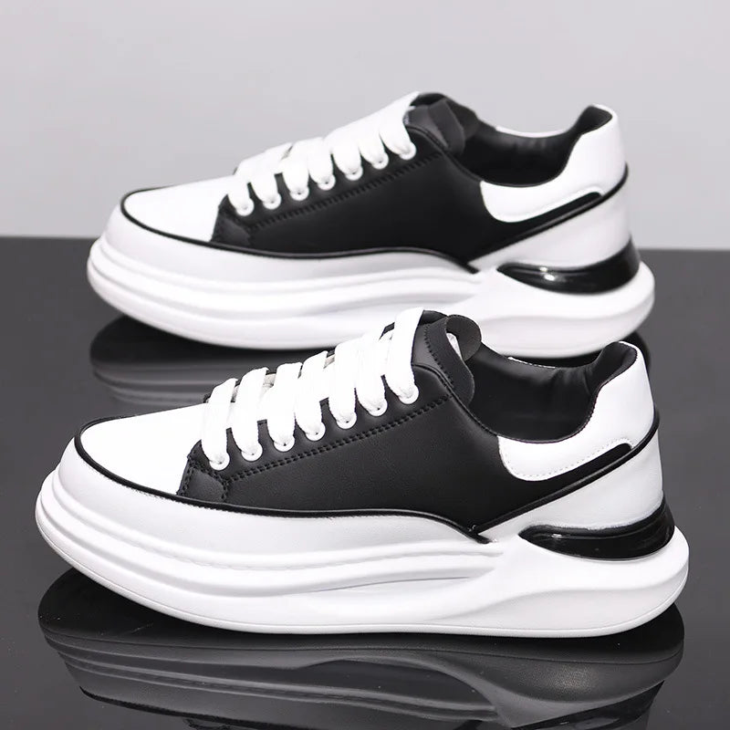 Zapatos blancos pequeños para pareja, zapatos de hombre, zapatillas deportivas de mujer, zapatillas de hombre, zapatillas deportivas informales con aumento de altura en el interior