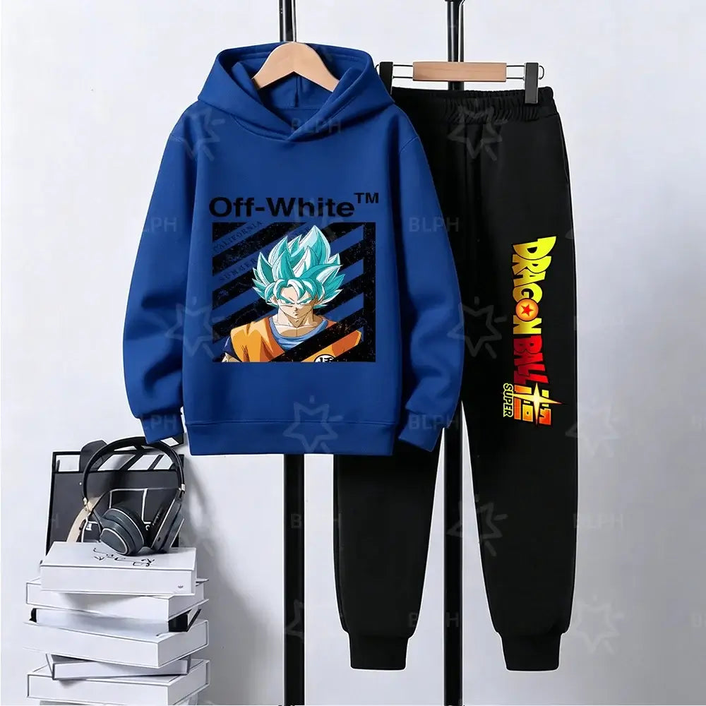 Produit gaming premium Fraquane Kids Dragon Ball Camo Goku Printed Hoodie Set Casual Loose Comfortable Long Sleeve Sweatshirt Pants 2 Piece Outfits for Boys