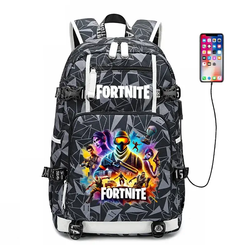 Fortnite Game Print Student Backpack Boys Girls Large Capacity School Bag Waterproof Lightweight Durable Bookbag Birthday Gift