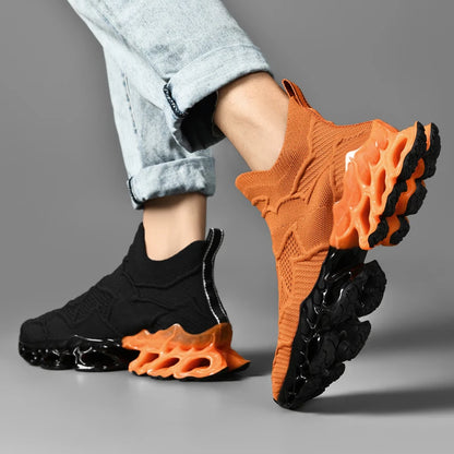 chaussure homme Baskets blanches de luxe pour hommes, chaussures de course décontractées, mocassins à la mode