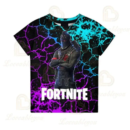 Fortnite Boys T-shirt Kids Tops Summer Children Clothes 3D Funny Battle Royale Game Graphics T-Shirt Toddler Girls Top Tee
