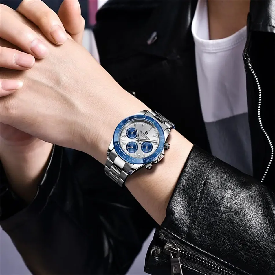 Neue PAGANI DESIGN PD1644 Luxus-Quarzuhr für Herren mit automatischem Datum, sportliche Armbanduhr, 100m wasserdicht, Chronograph, Herrengeschenk