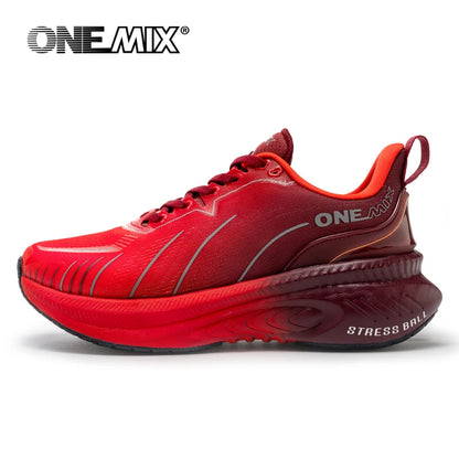 ONEMIX Nieuwe hardloopschoenen met demping voor heren, geschikt voor intensieve hardlopers, met veters, sportschoenen voor dames, antislip, outdoor, atletische herensneakers