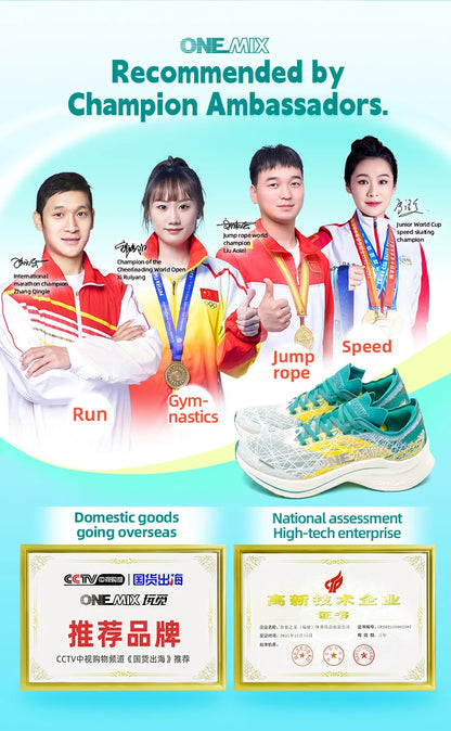 ONEMIX Carbon Plate Running Shoes for Men, Shock Absorption, Ultra-Light Sports Shoes, Rebound Outdoor Women Marathon Sneakers
