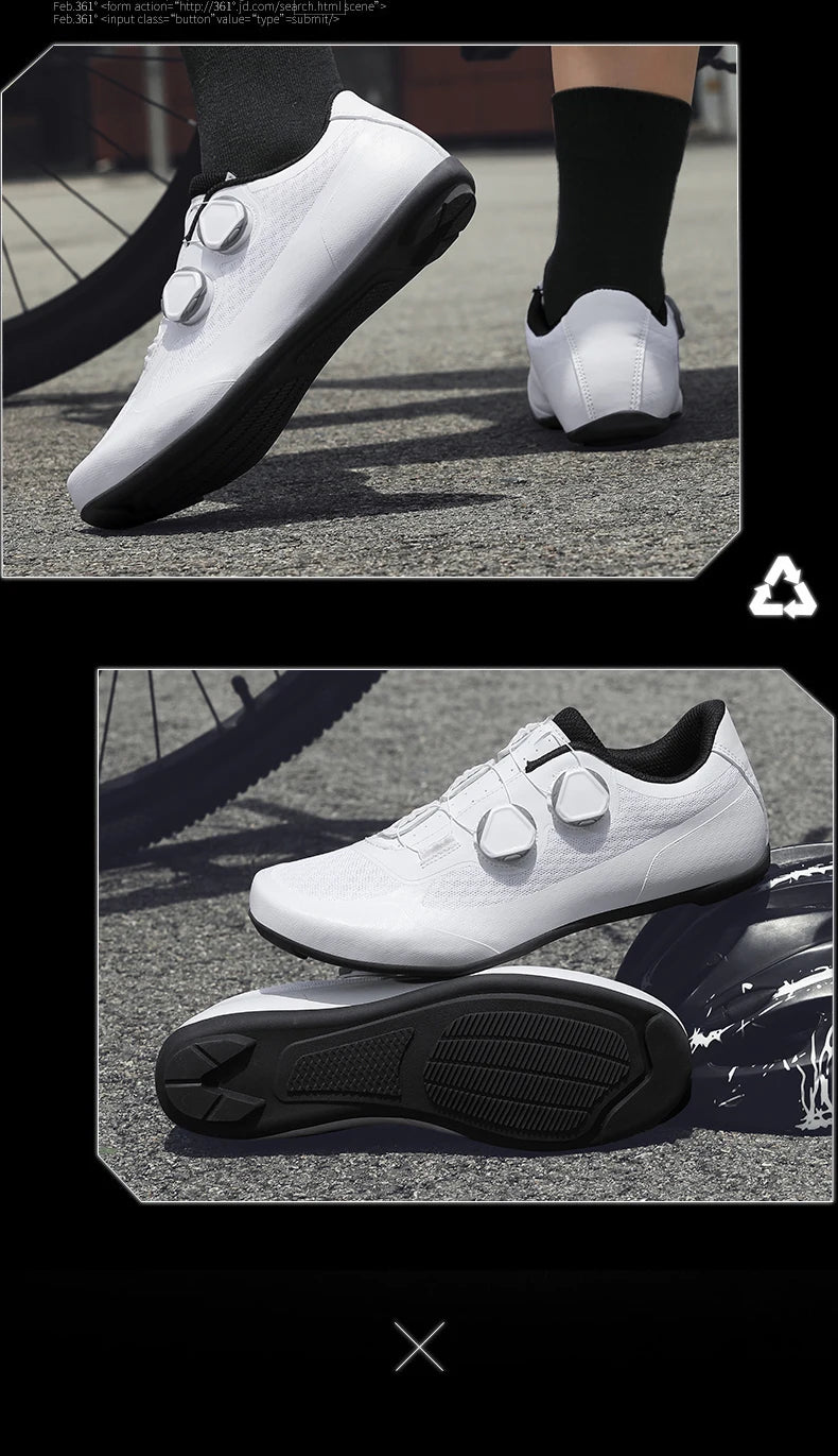 Zapatillas de ciclismo de velocidad para hombre, zapatillas de ciclismo de carretera, zapatillas con calas, zapatillas SPD, zapatillas de ciclismo para pedales planos, calzado de ciclismo para hombre, calzado para actividades al aire libre, color blanco
