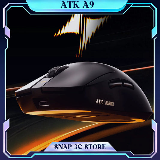 Ratón gaming inalámbrico ATK A9 con tecnología NearLink, ergonómico, PAW3395, triple modo Bluetooth, baja latencia, ratón eSports para PC