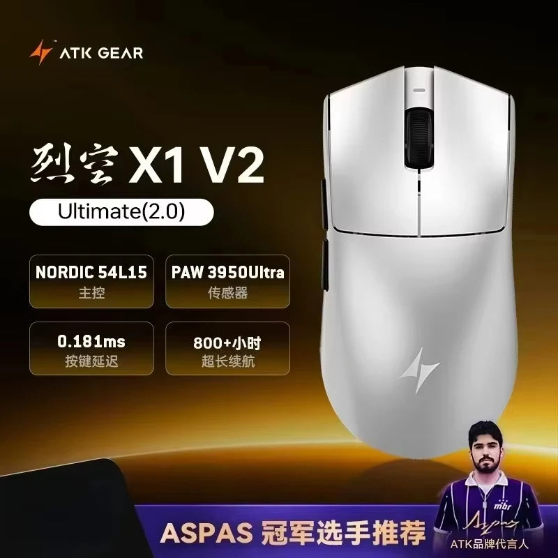 ATK Blazing Sky X1 V2 Wireless Gaming Mouse 8K Low Latency Lightweight FPS Esports Mouse for PC, Mac & Windows