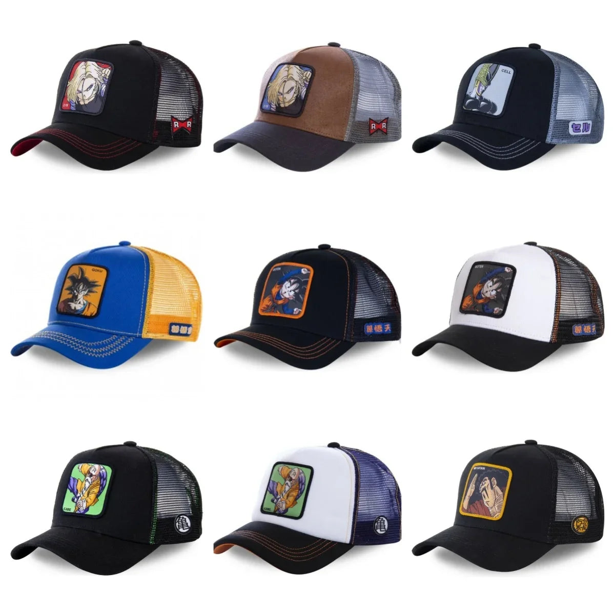 Dragon Ball Son Goku-baseballkasket til mænd, sommerkasket til rejser, broderet hiphop-solskærm, justerbar trucker-meshkasket