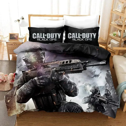 Game Call of Duty Black Ops Bedding Set Boys Girls Twin Queen Size Duvet Cover Pillowcase Bed Kids Adult Home Textileextile