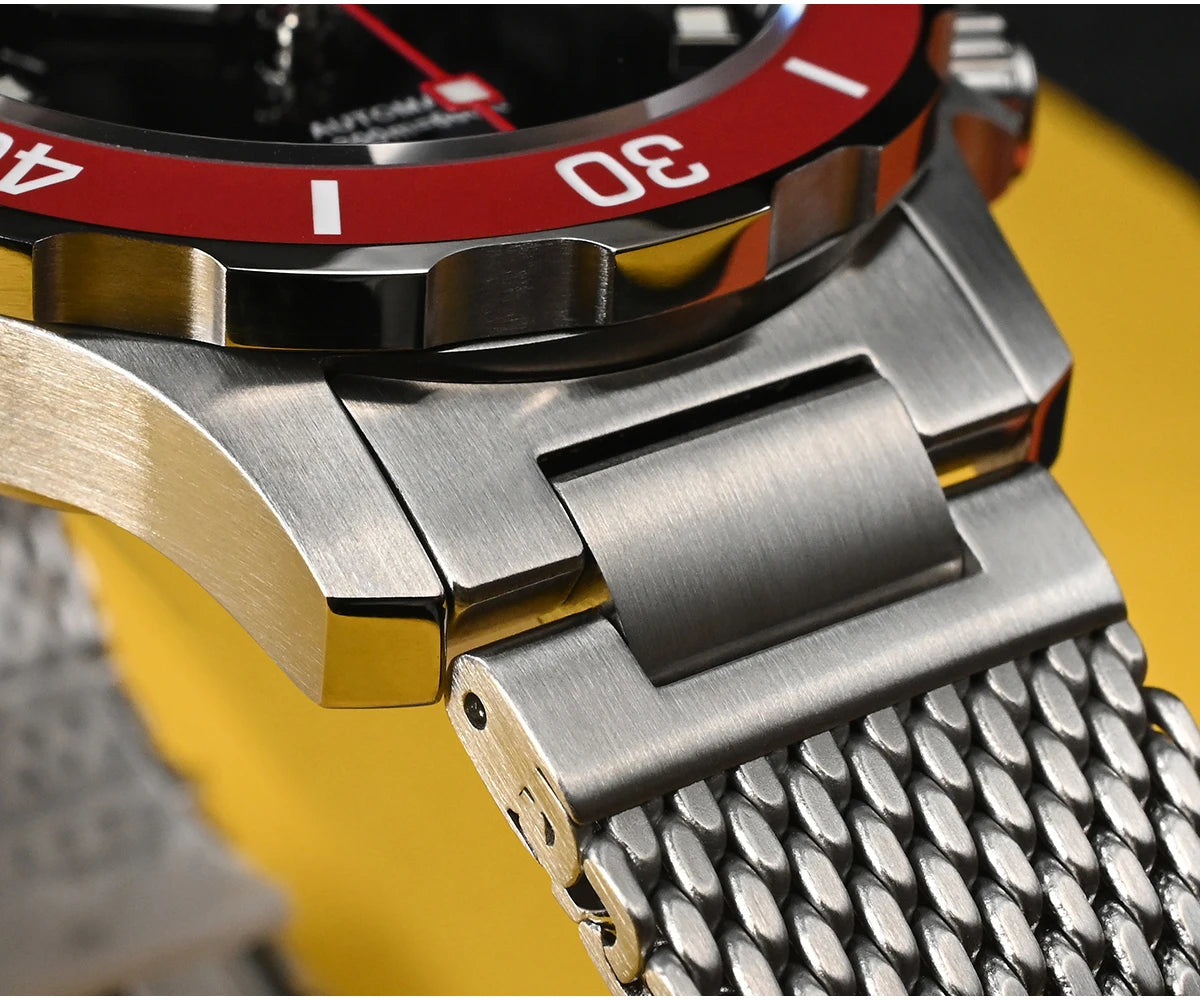 San Martin Original Design Diver 39.5mm V2 Men Watch NH35 Automatic Mechanical Watch Milanese Bracelet Waterproof 200m Luminous