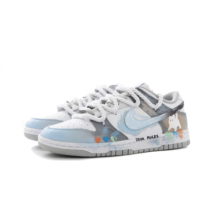 Individuell gestaltete Sneaker: Nike Dunk Cyberpunk Graffiti Gradient Blended Artistic Low-Top Unisex-Skateschuhe