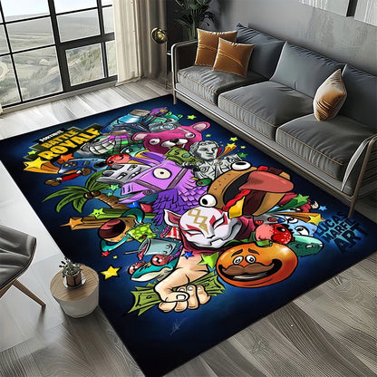 2025 Games 3D F-Fortnite Cartoon Carpet Rug for Living Room Bedroom Home Sofa Decoration,Kids play Area Rug Non-slip Floor Mat