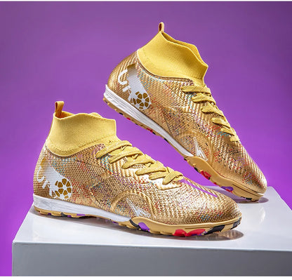New Men's Football Boots Training Soccer Shoes Breathable Grass Cleats Match Long Spikes Indoor Sneakers Ultralight Drop Shipping