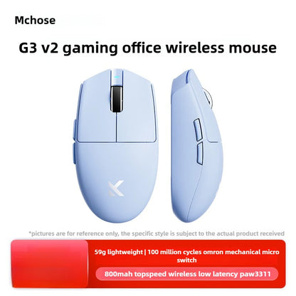 Ratón inalámbrico MCHOSE G3 V2 PRO Bluetooth trimodo ergonómico y ligero para portátil, oficina, gaming y accesorios de ordenador