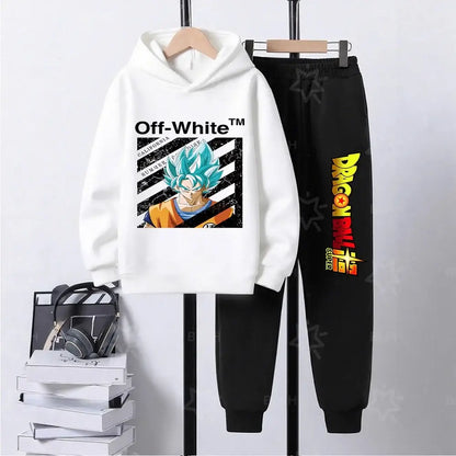 Kids Dragon Ball Camo Goku Printed Hoodie Set Casual Loose Comfortable Long Sleeve Sweatshirt Pants 2 Piece Outfits for Boys, Produit gaming premium Fraquane